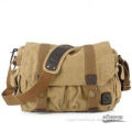 Vintage Printing Logo Cotton Canvas Messenger Bag For Men , One Shoulder Bags